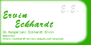 ervin eckhardt business card